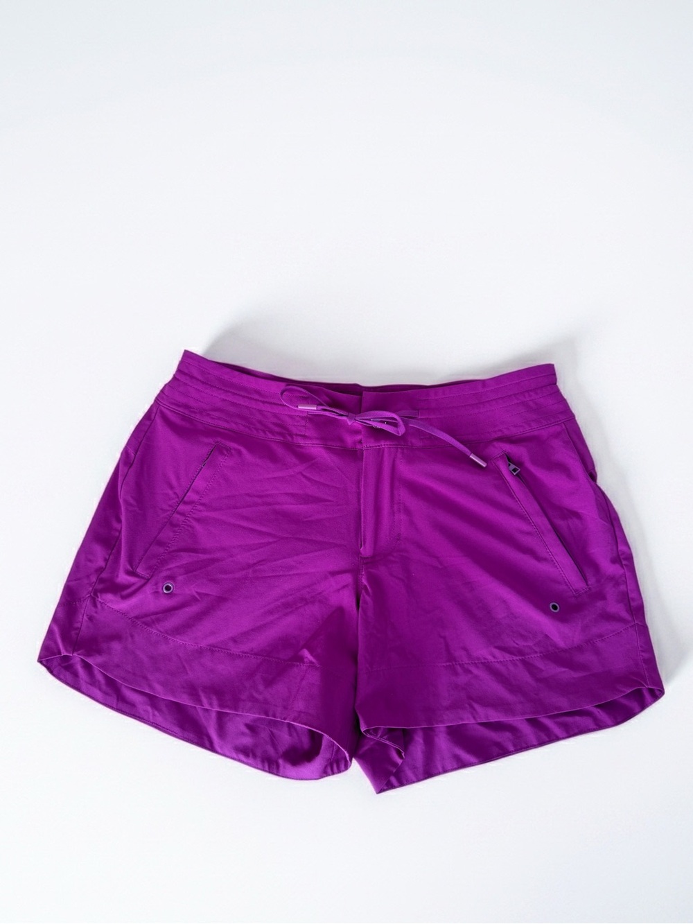 Athleta Purple Berry Drawstring Utility Shorts Hiking Trail Pocket Tall 4T